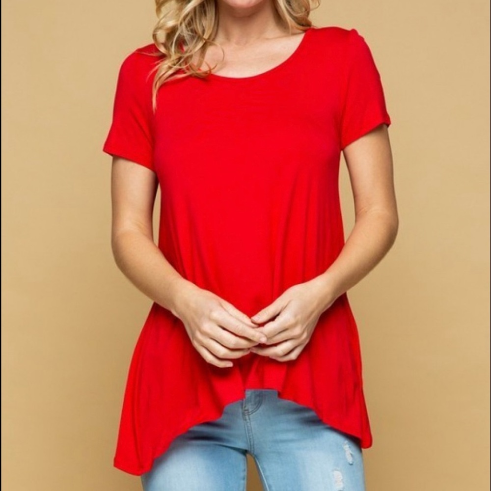 Solid tunic with cross strap back